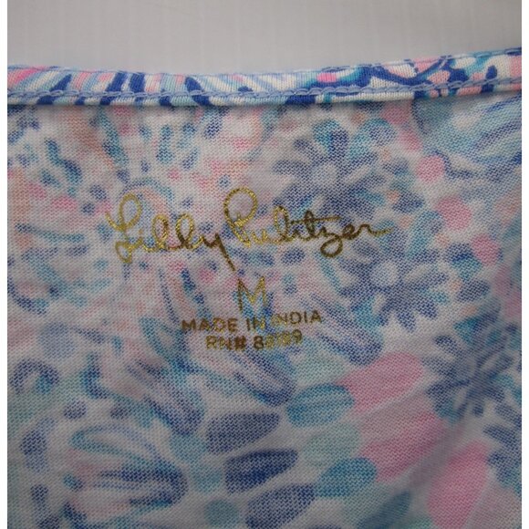 Lilly Pulitzer Dress Medium Babydoll Mini Tiered Seashell Nautical - Picture 9 of 11